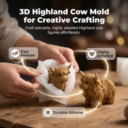 🔥BUY MORE SAVE MORE🔥3D Highland Cow Silicone Mold